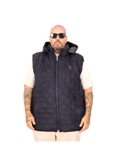 Mode Xl Battal Beden Erkek Kapitone Yelek 25712 İndigo