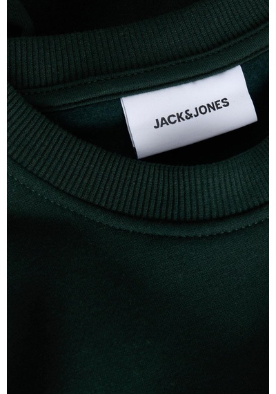 Jack & Jones Jjmunk Erkek Bisiklet Yaka Sweatshirt Rahat Günlük Yeşil