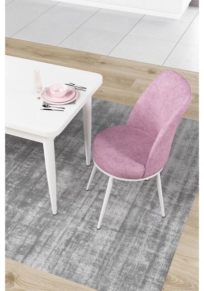 Canisa Concept Nil Serisi 70x110 Sabit Mutfak Masası Takımı Beyaz Masa 4 Pembe Sandalye Pembe Canisa Concept Nil Serisi 70x110 Sabit Mutfak Masası Takımı Beyaz Masa 4 Pembe Sandalye Pembe