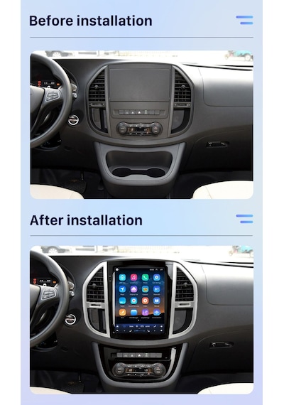 Mercedes Vito W447 2014-2021 Uyumlu Multi Medya Navi Gasyon Usb Kamera Carplayer 4 Ram