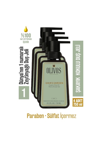 %100 Doğal Şakayık Kokulu Zeytinyağlı Banyo Ve Duş Jeli Kuru Cilt Nemlendirici Ve Besleyici 4 X 750 Ml Şakayık