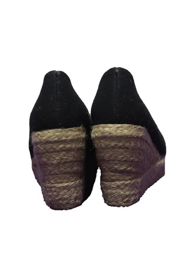Hasır&keten Dolgu Topuk Ayakkabı Siyah