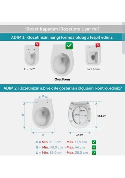Nevora Klozet Kapağı Termoplastik Yavaş Kapanan Oval Formlu
