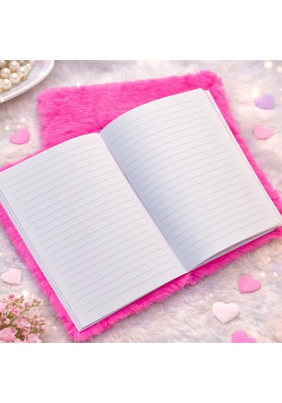 Özel Üretim Kalemlik Yanı Hatıra Love Tasarımlı Peluş Defter Çok Renkli