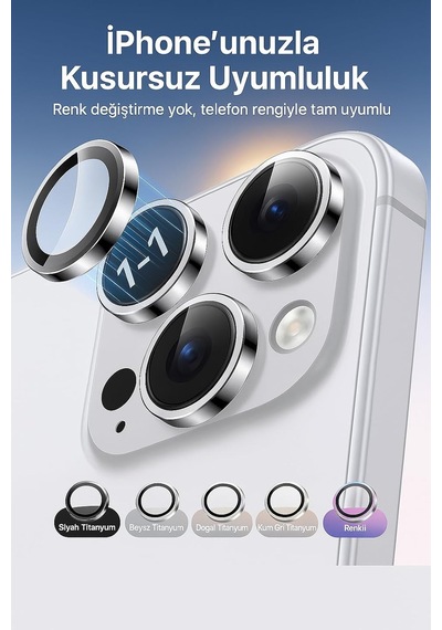 Premium Safir Kamera Lens Koruyucu İphone 17 Pro / 17 Pro Max, Havacılık Sınıfı Alüminyum Çerçeve, Ultra Hd Netlik, Çizilmeye Karşı Üstün Koruma Deep Blue, İphone 17 Pro / 17 Pro Max