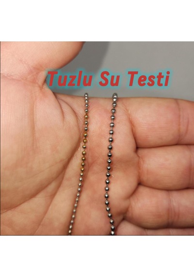 3mm Paslanmaz Çelik Top Boncuk Kolye Zincir 70 Cm Orta Uzunluk Unisex Gümüş