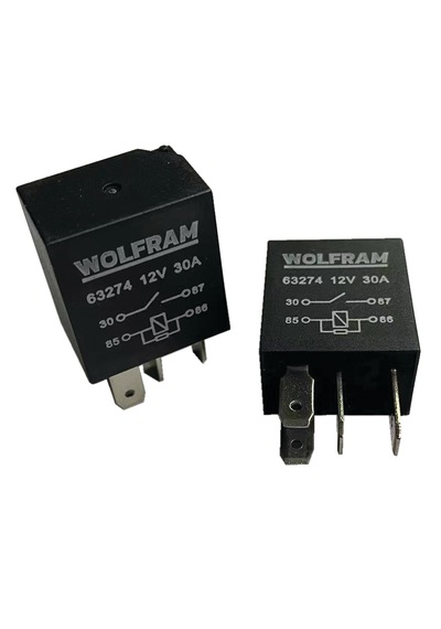 Wolfram 12 Volt 30 Amper Çift Platinli 4 Pinli Mikro Röle - 10 Adet