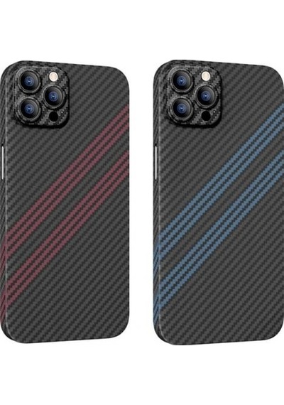 Coofbe Karbon Fiber Kamera Korumalı Desenli Apple Uyumlu iPhone 14 Pro Kılıf Parmak İzi Bırakmaz 0.6mm Kalınlık