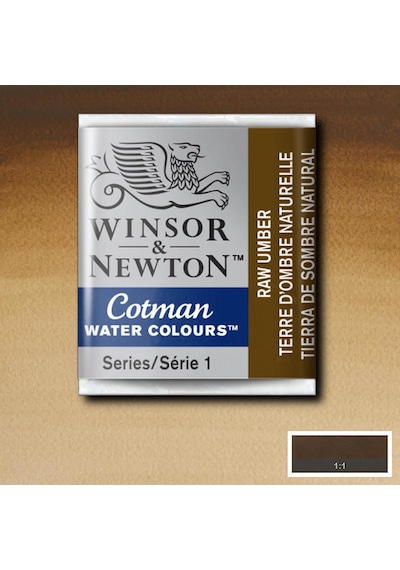 Winsor & Newton Cotman Yarım Tablet Suluboya Raw Umber 554 Karışık