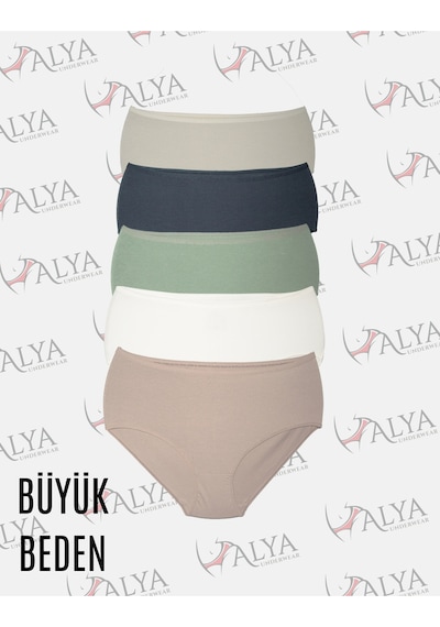 Alya Underwear Kadın Extra Battal Külot - 5 Adet Beyaz 8xl, 9xl, 10xl P09