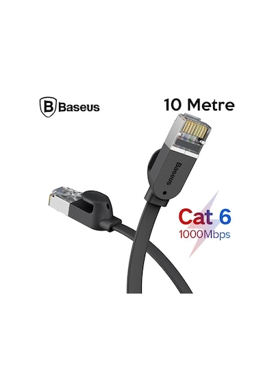 Baseus High Speed Six Types Of Rj45 Gigabit Ethernet Kablosu Round Cable 10metre- 5775