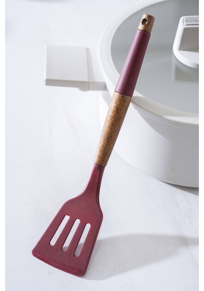 Acar Evero Delikli Silikon Spatula - 28 Cm Kırmızı