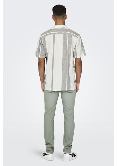 Only & Sons Erkek Onscaıden Kısa Kollu Keten Gömlek 22026109 Oliv Olive