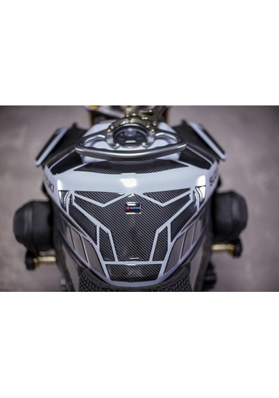 Suzuki - Gsx-s1000 İle Uyumlu Kaydırmaz 6d Karbon 40 Parça Tank Pad Seti Gc81 Karbon - Siyah