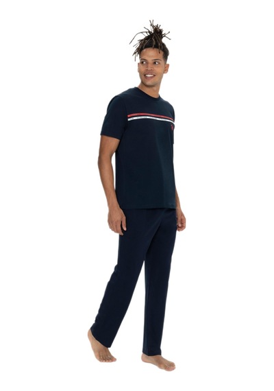 U.s. Polo Assn. Erkek Lacivert Bisiklet Yaka Kısa Kollu Pijama Takım Lacıvert