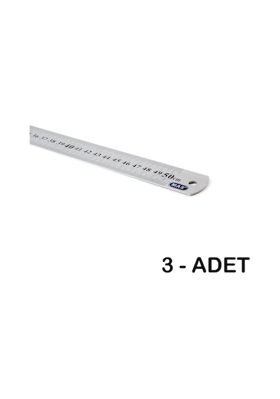 Mas 2350 Çelik Cetvel 50cm - 3 Adet