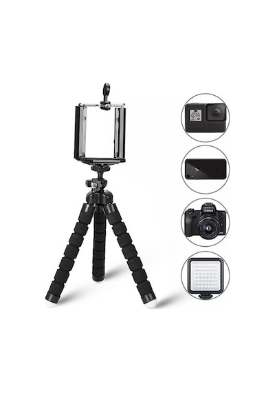 18 Cm Süngerli Ahtapot Tripod Telefon Tutucu Aparat