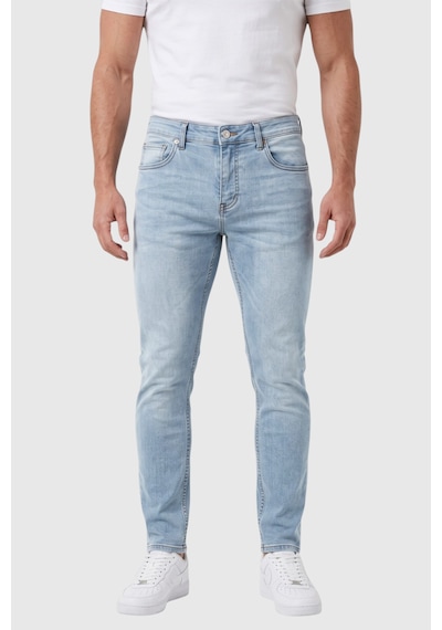 Deepsea Erkek Slim Fit Dar Kesim Likralı Buz Mavisi Kot Pantolon Dar Paça İnce Esnek Jean 2608306
