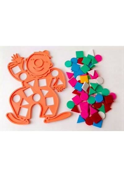 Eğitici Geometrik Şekiller - Renkli Şekil Eşleştirme - Zeka Geliştirici Çocuk Puzzle - Turuncu