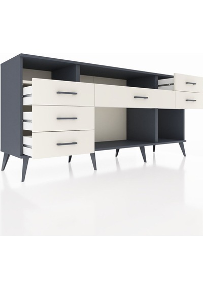 Hyperion Konsol 2 Raflı 6 Çekmeceli 176x44x83 Antrasit-aytaşı Aytaşı Hyperion Konsol 2 Raflı 6 Çekmeceli 176x44x83 Antrasit-aytaşı Aytaşı