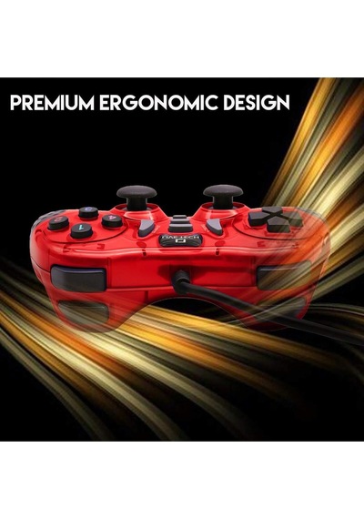 Pc Uyumlu Usb Dual Shock Titreşimli Joystick Oyun Kolu-cfl-2586 Kırmızı