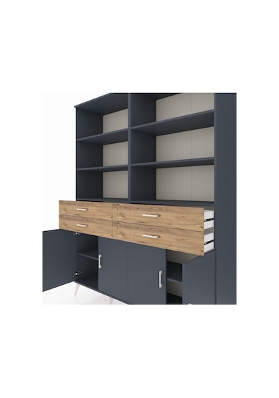 Hyperion Gardrop 8 Raflı 4 Çekmeceli 4 Kapaklı 176x44x221 Antrasit-antrasit/çam Antrasit/çam Hyperion Gardrop 8 Raflı 4 Çekmeceli 4 Kapaklı 176x44x221 Antrasit-antrasit/çam Antrasit/çam