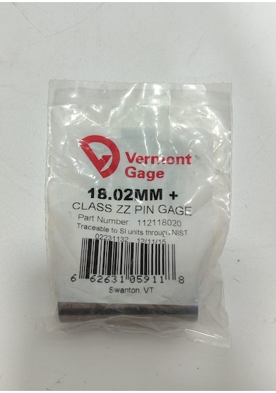 Vermont Gage Çelik Pin Kontrol Eşi 18,02mm