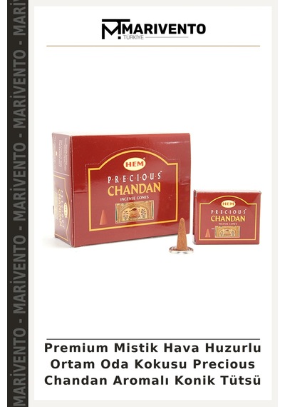 Premium Mistik Hava Huzurlu Ortam Oda Kokusu Precious Chandan Aromalı Konik Tütsü