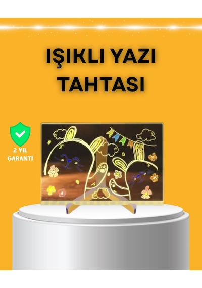 Masaüstü Ve Duvara Monte Edilebilir Led Işıklı Yazı Panosu Renkli