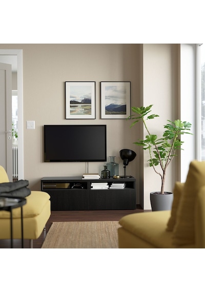 Tv Sehpası, Venge, 120x42x39 Cm, Lappvıken, Fren Raylı Meşe Tv Sehpası, Venge, 120x42x39 Cm, Lappvıken, Fren Raylı Meşe