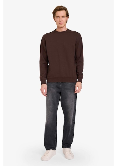 Defacto Bisiklet Yaka Basic Düz Sweatshirt G6721ax25aubn192 Kahve-bn192