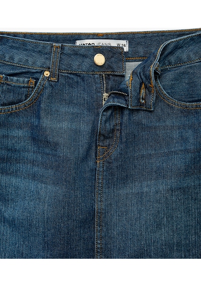 Koton Pamuklu Cepli Düğmeli Mini A Kesim Denim Etek Orta İndigo 6sal70025md
