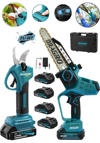 Dragro Alman DRG-2YG 2'li Set Dal Budama Bağ Makası Mavi