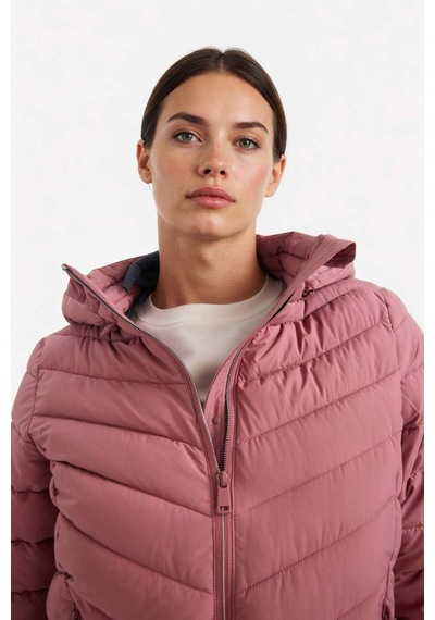 Defacto Defactofit Su İtici Regular Fit Kapüşonlu Fermuarlı Cepli Şişme Mont E9253ax25aubr226 Bordo-br226