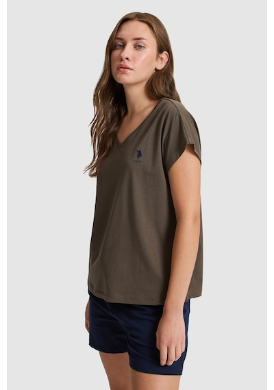 U.S. Polo Assn. U.s. Polo Assn. Kadın Koyu Haki Tişört Basic 50323541-vr111