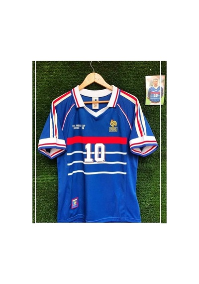 Fransa Milli Takımı 98 Dünya Kupası Zinedine Zidane Nostalji Form Çok Renkli