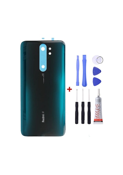 Xiaomi Redmi Note 8 Pro Yeşil Arka Cam Kapak Pil Kapağı Tamir Set B7000 Set Yeşil