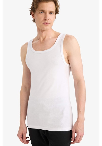 Defacto Slim Fit Dar Kesim Ribana 2li Atlet Y9056az26spwt34 Beyaz-wt34
