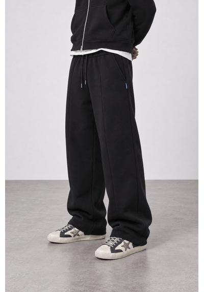 Respire Erkek Basic Panda Baggy Eşofman Altı Siyah
