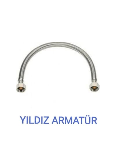 Paslanmaz Çelik Örgülü Hortum,klozet,taharet Musluğu Fleksi Bağlantı Hortumu Flex 3/8-3/8 70 Cm Krom
