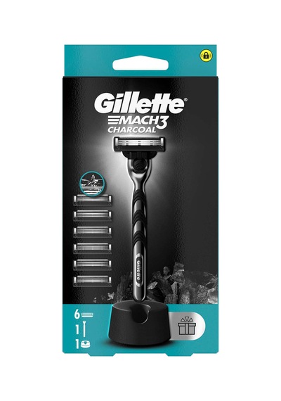 Gillette Mach3 Kömür Makine + 6 Yedek Tıraş Bıçağı