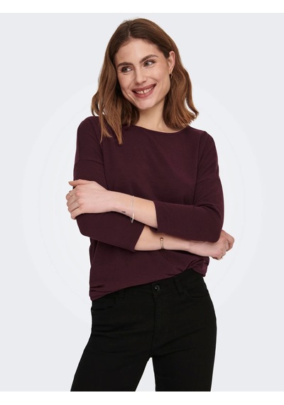 Only 15157920 Genis Yaka Dirsek Kol Kadın Body - Bordo Bordo