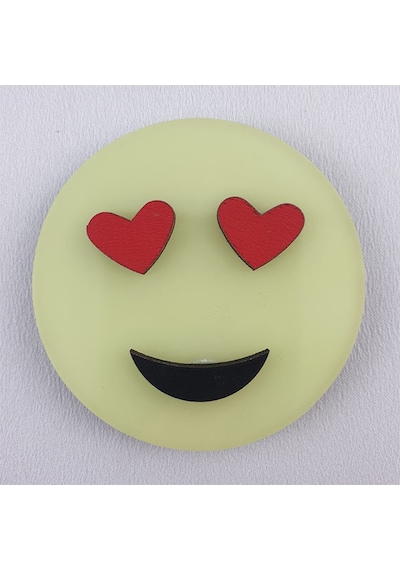 Emoji , Fosforlu Emojiler ( Karanlıkta Parlar ) Duvar Süsü 6,5 Cm (396171666)
