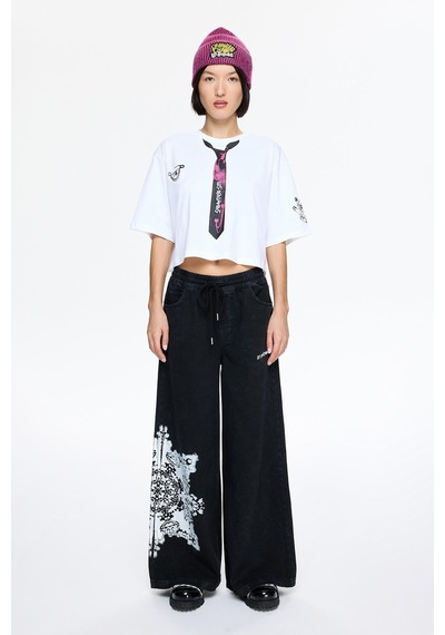 Les Benjamins Les Benjamıns Crop Oversızed Tee 005 M Beyaz