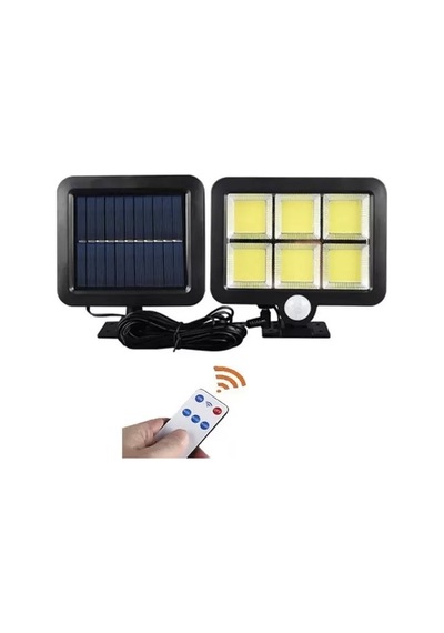 120 Cob Led Solar Panelli 3 Modlu Duvar Lambası Uzaktan Kumandalı