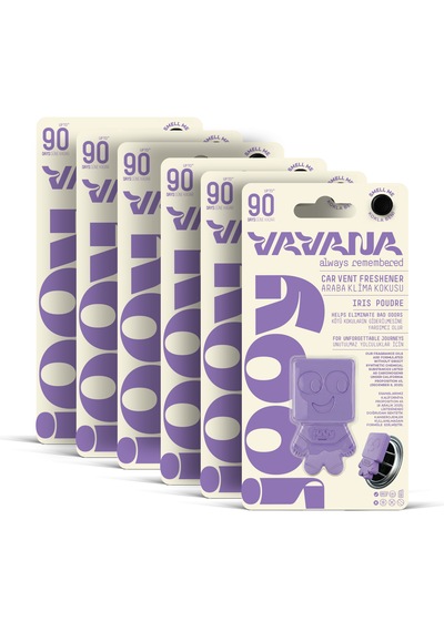 Vavana Jooy Araba Klima Kokusu 6'lı Set, 90 Gün Etkili Oto Kokusu Iris Poudre