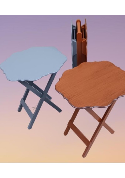 1448bng90089çanta Zigon St Sehpa Yonca Model Ahşap Mdf Ceviz-gri Renk Uyum Kutu Sevk El Yapım