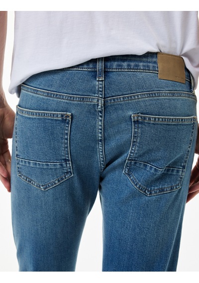 Koton Normal Bel Yıpratmalı Pamuklu Slim Fit Jean Pantolon - Brad Jean Petrol 6wam40014ıd Petrol