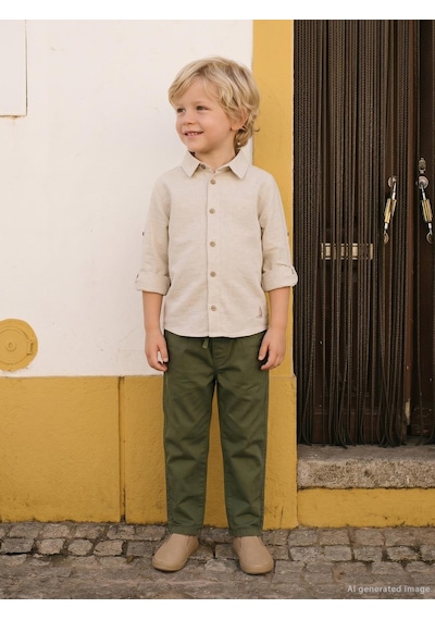 Civil Boys Basic Hasır 2-5 Yaş Gömlek - Bej
