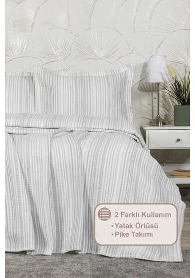 Elart Harmony Yatak Örtüsü Takımı Çift Kişilik 240x250 Cm Yeşil Yeşil